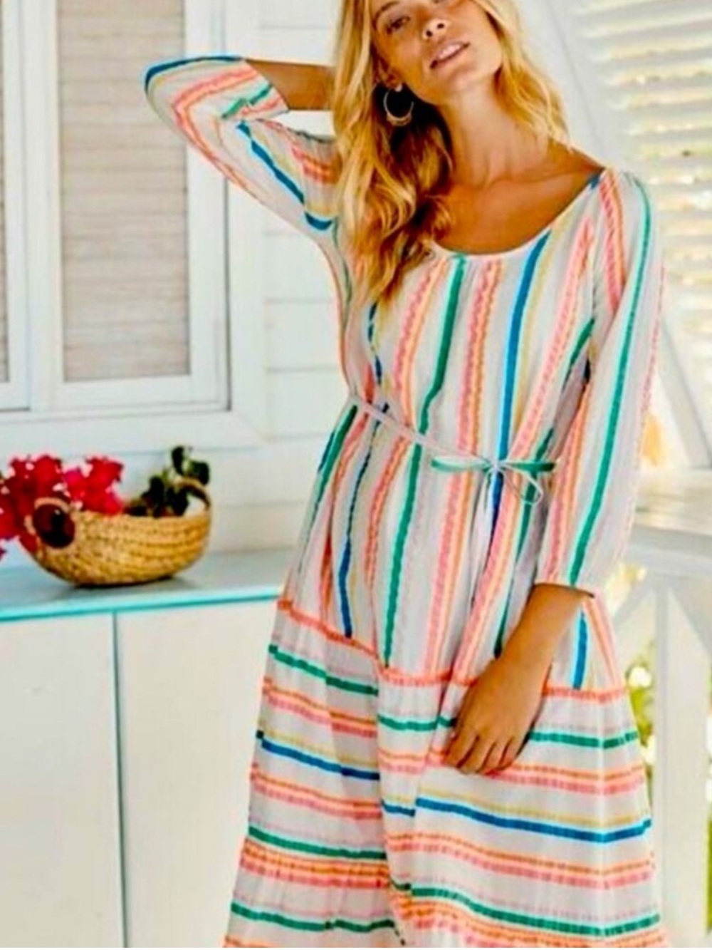 Boden Dress 2 Boho Cotton XS dress Cordelia Small Anthropologie Vacation Cruise - Picture 4 of 17